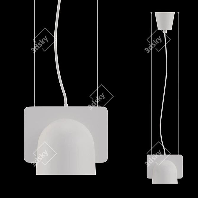 Title: Sleek Pendant Lamp "Train 3D model image 2