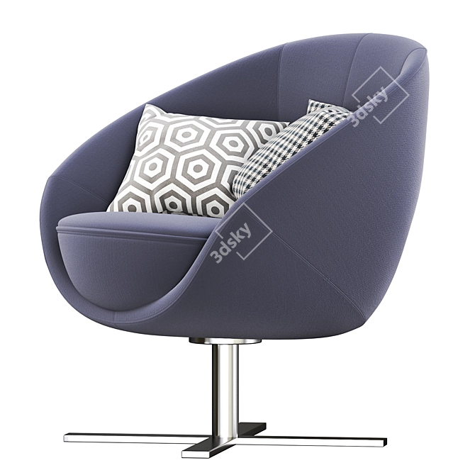 Elegant Boule Armchair 3D model image 3