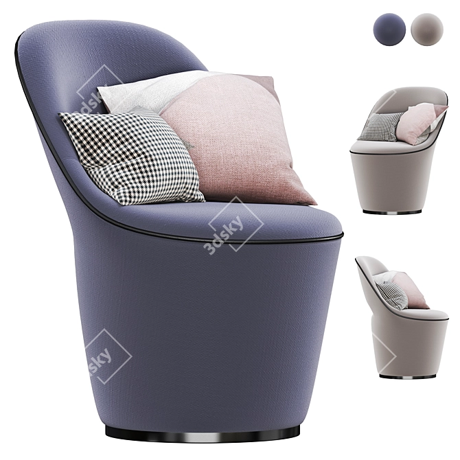 Elegant Eddy Accent Chair: Contemporary Style Statement 3D model image 1