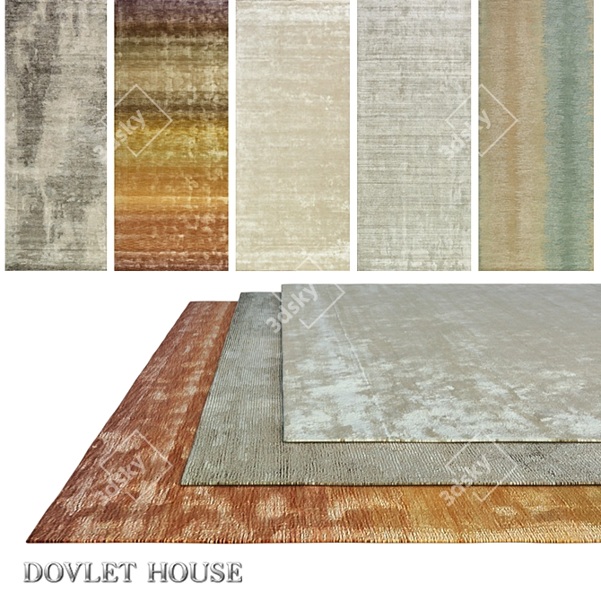 DOVLET HOUSE 5-Piece Carpets (Part 589) 3D model image 1