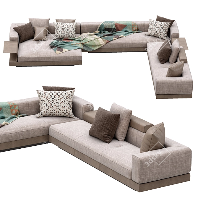 Sleek Connery Sofa by Minotti 3D model image 4