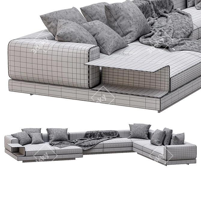 Sleek Connery Sofa by Minotti 3D model image 5