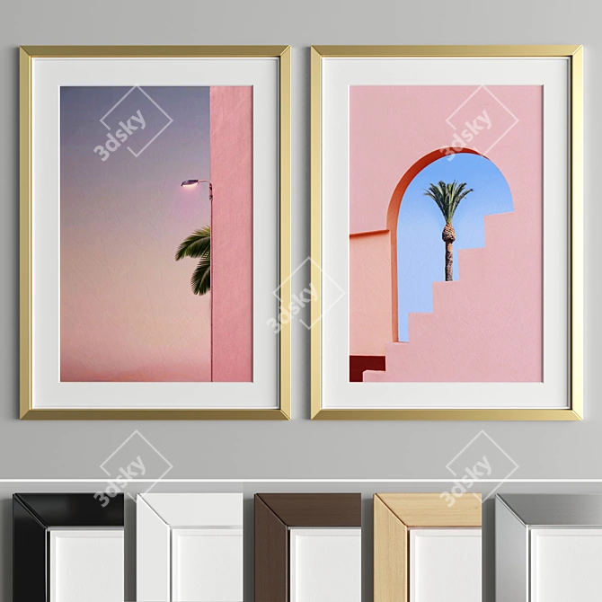 Elegant Art Frame A86: 2 Frames, 50x70cm 3D model image 4