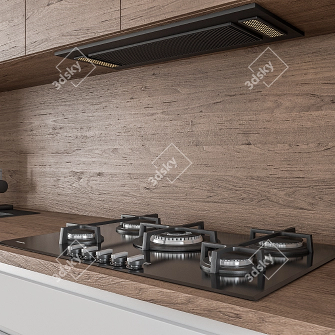 Modern Gray Wood 42 - Kitchen 3D model image 2