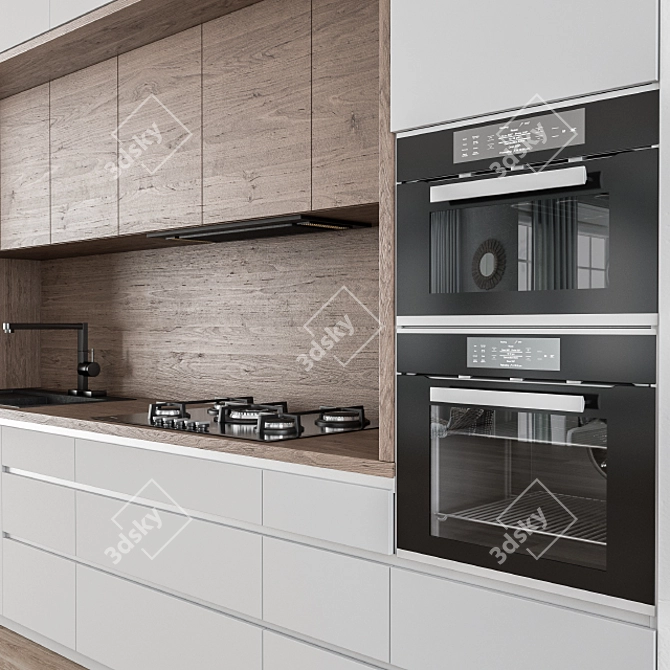 Modern Gray Wood 42 - Kitchen 3D model image 3