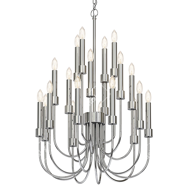 Classic Chrome Metal Chandelier 3D model image 1