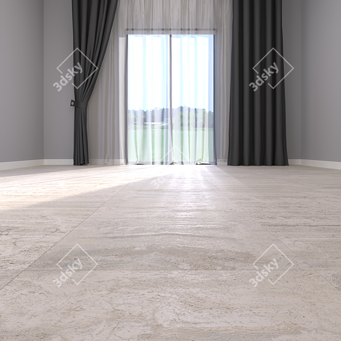 Navona Bone Vein 60x60: Elegant and Versatile Floor Solution 3D model image 2