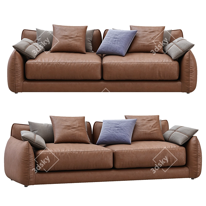 Luxurious Leather Sofa: James By Montauksofa 3D model image 3