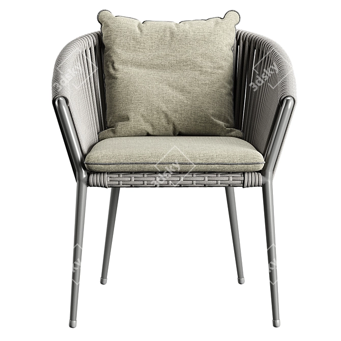 Elegant Gray Muse Dining Chair 3D model image 2