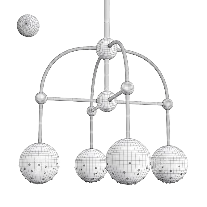 Elegant Boca Chandelier 3D model image 2