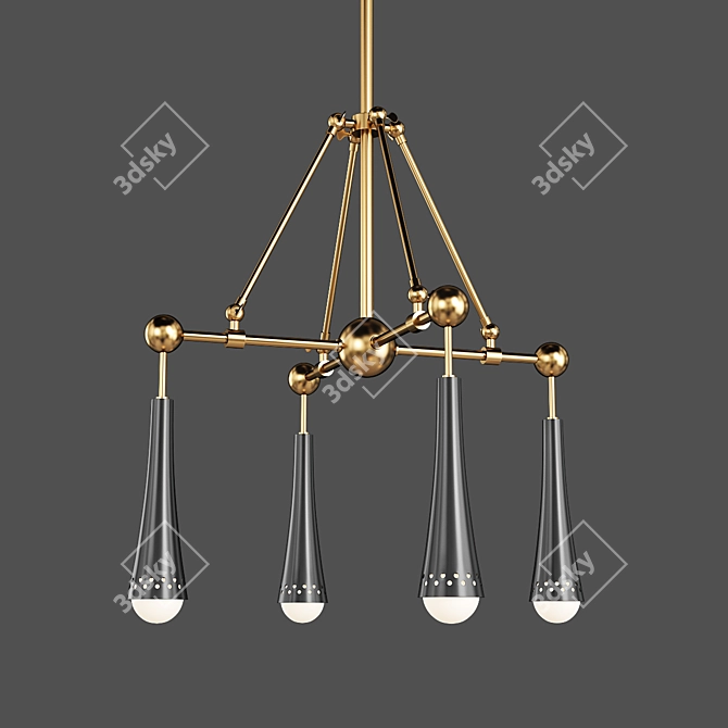 Elegant Tupelo Chandelier 3D model image 1