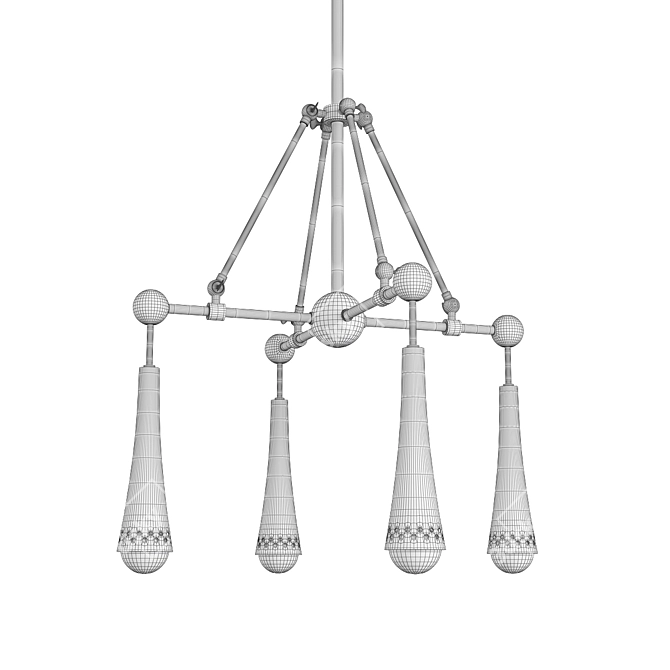 Elegant Tupelo Chandelier 3D model image 2