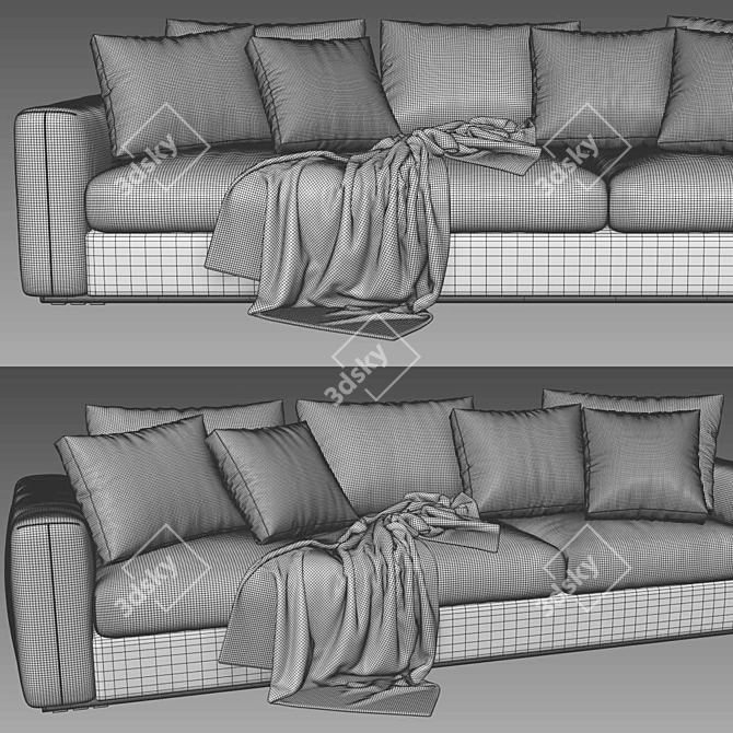 Asolo Flexform: Stylish and Spacious Sofa 3D model image 3