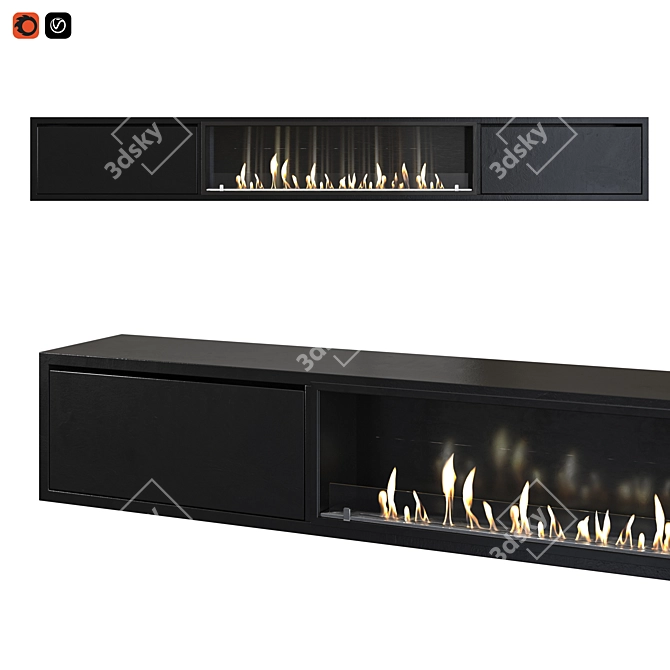 Title: Fireplace TV Cabinet | Modern Design 3D model image 1