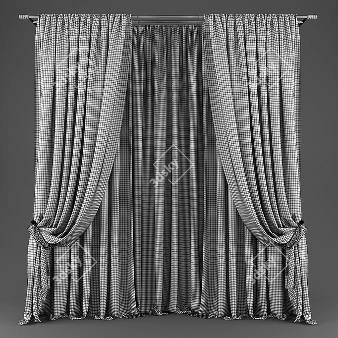 Stylish Polys Curtains 3D model image 4