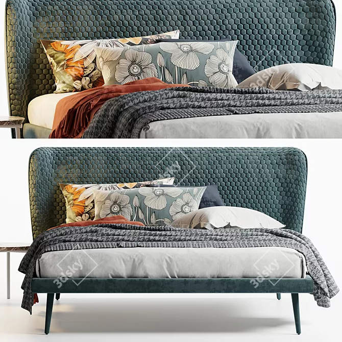 Contemporary Bolzan Corolle Bed 3D model image 3