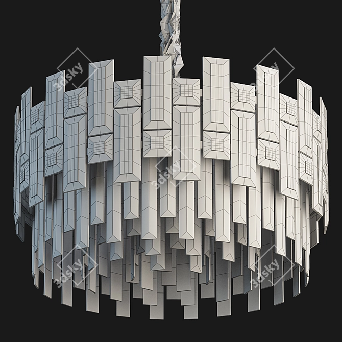 Elegant Crystal Pendant Chandelier 3D model image 2