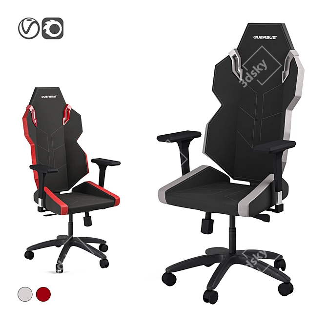 Sporty Gaming Chair: Quersus Evos 3D model image 1