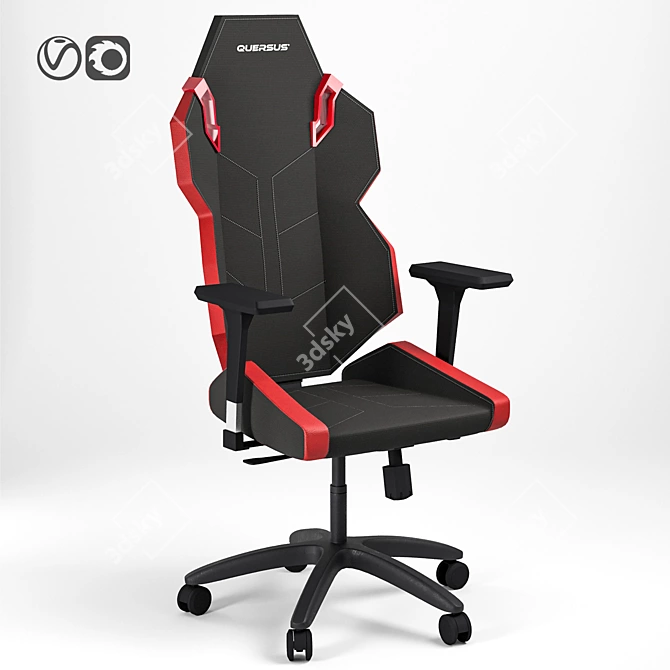 Sporty Gaming Chair: Quersus Evos 3D model image 3