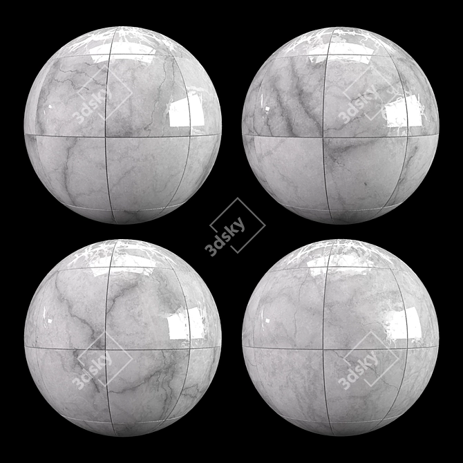 Whute Calcatta Grid Marble: Versatile PBR Texture 3D model image 2