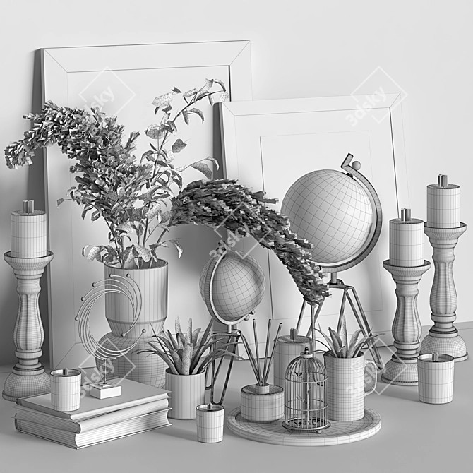 Elegant Decor Set 2015 3D model image 5