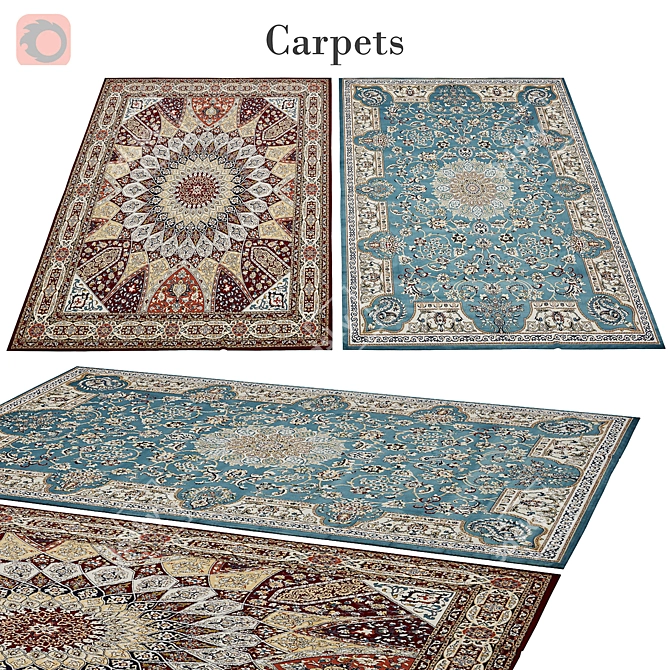 Polys: 3,888 Vets: 4,004 - Elegant Modern Rug 3D model image 1