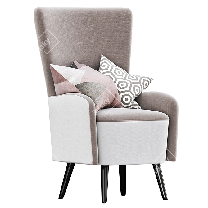 Modern Aster Armchair: Stylish Comfort 3D model image 1
