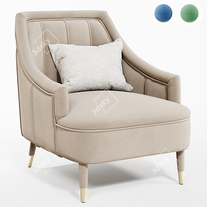 Elegant Cordoba Armchair for Luxurious Comfort 3D model image 1