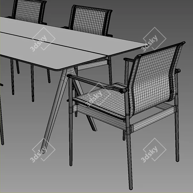 Gloster Split & Sway Dining Set 3D model image 3