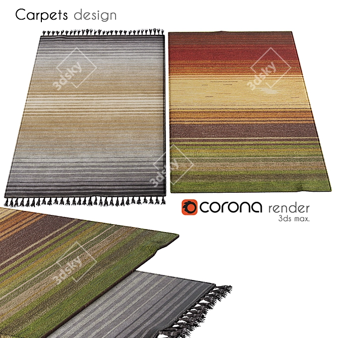 Durable Luxe Carpets 3D model image 1