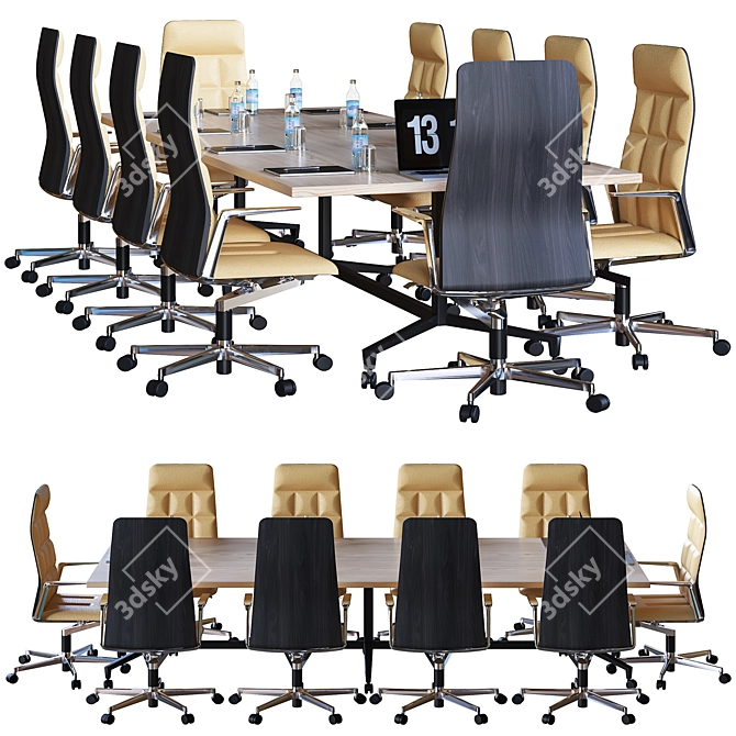 Sleek Modern Conference Table 3D model image 1