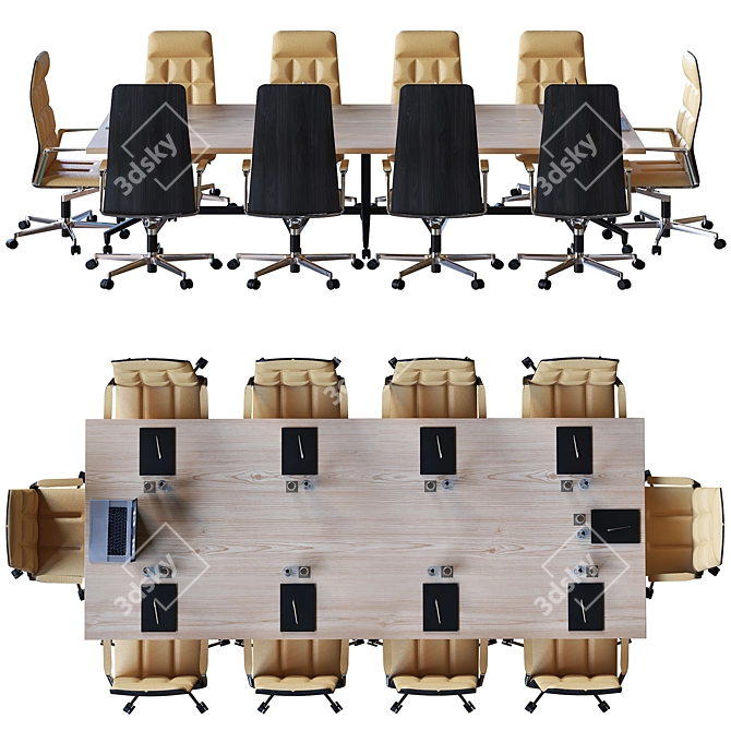 Sleek Modern Conference Table 3D model image 4