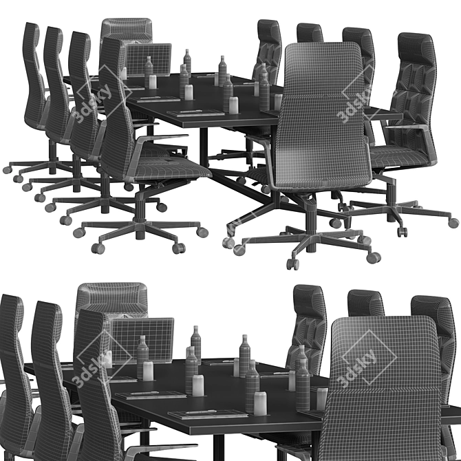 Sleek Modern Conference Table 3D model image 5