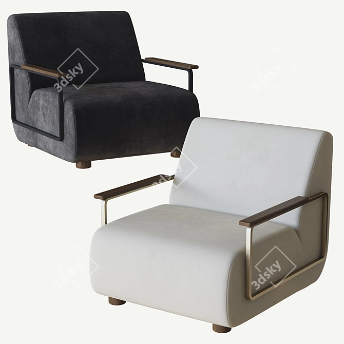 Modern Italian Design: Gin Armchair 3D model image 1