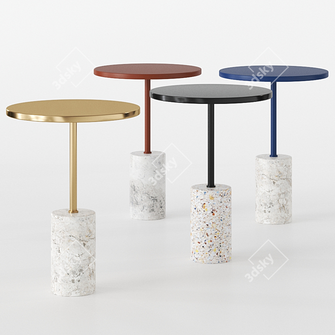 NARRO Scandinavian Navy Terrazzo Side Table 3D model image 1