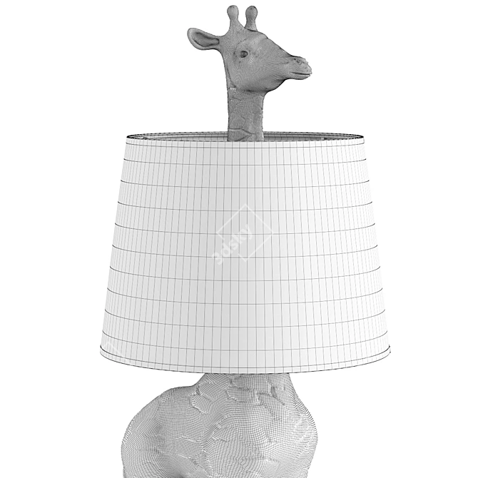 Sleek Giraffe Black Table Lamp 3D model image 2