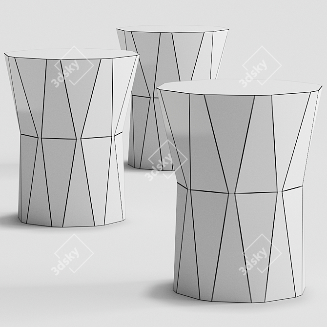 Sophisticate Brushed Fiberglass Coffee Table 3D model image 2