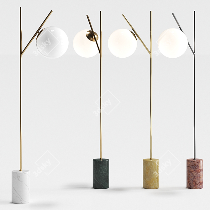 Opale Modern Floor Lamp 3D model image 1