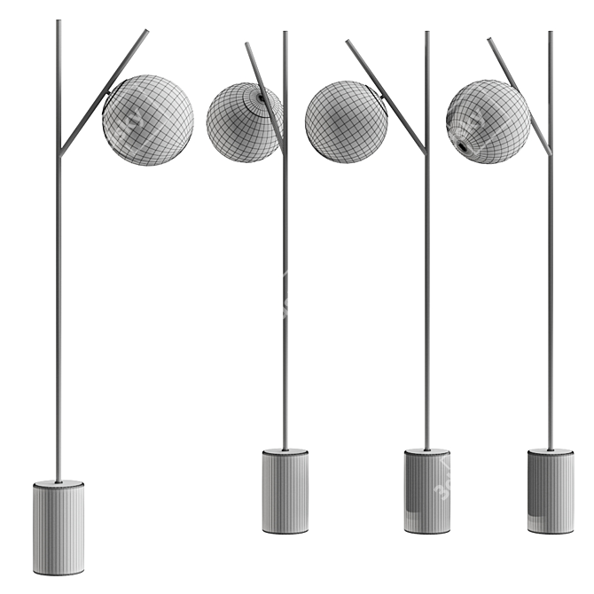 Opale Modern Floor Lamp 3D model image 2