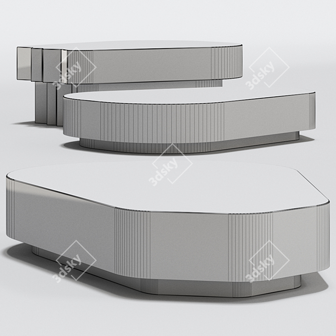 Sleek Minimalist Cerne Coffee Tables 3D model image 2