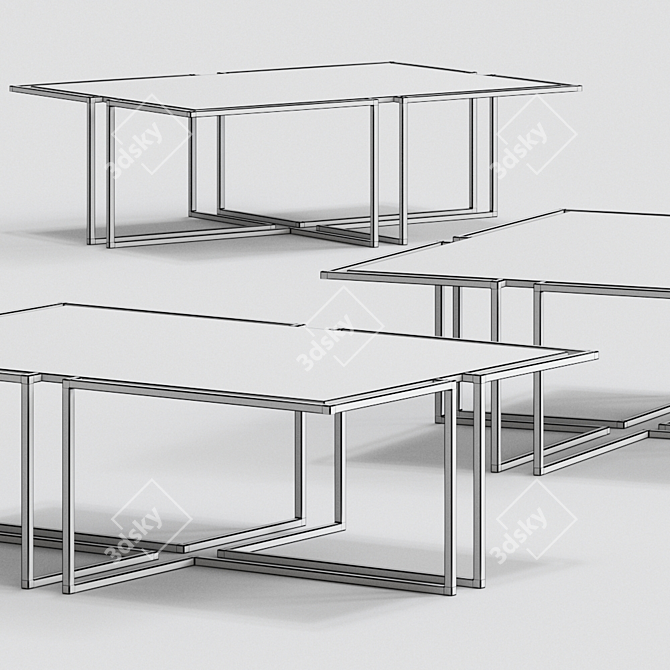 Italian Design Cocoon Dining Table 3D model image 3