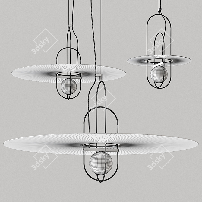  Setareh Blown Glass Pendant Lamp 3D model image 2