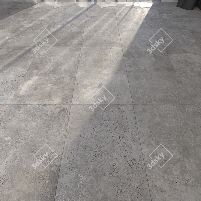 Navona Gray Cross Floor Tile 3D model image 1