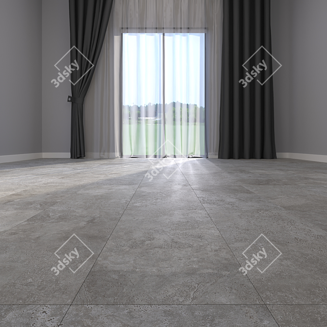 Navona Gray Cross Floor Tile 3D model image 2