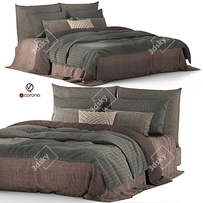 Dream Linen Beds - Poliform's Timeless Elegance 3D model image 1