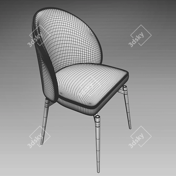 Elegant Upholstered Dining Chair 3D model image 2