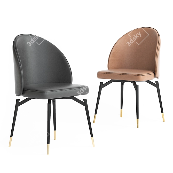 Elegant Upholstered Dining Chair 3D model image 3