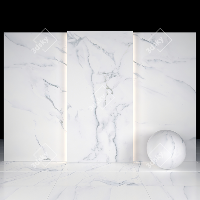 Borghini White Marble Texture Bundle 3D model image 1