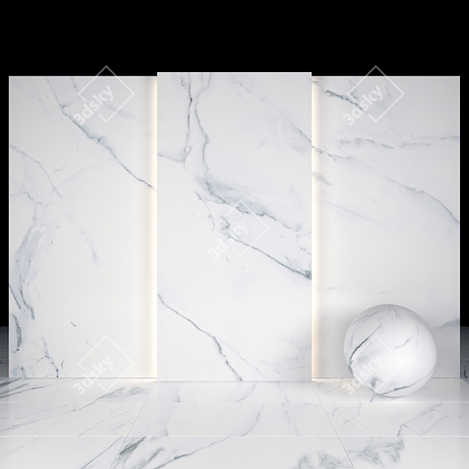 Borghini White Marble Texture Bundle 3D model image 2