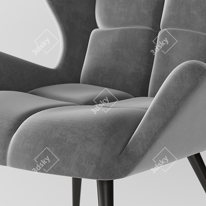 Elegant Gray Armchair: Halmar Tyrion 3D model image 3